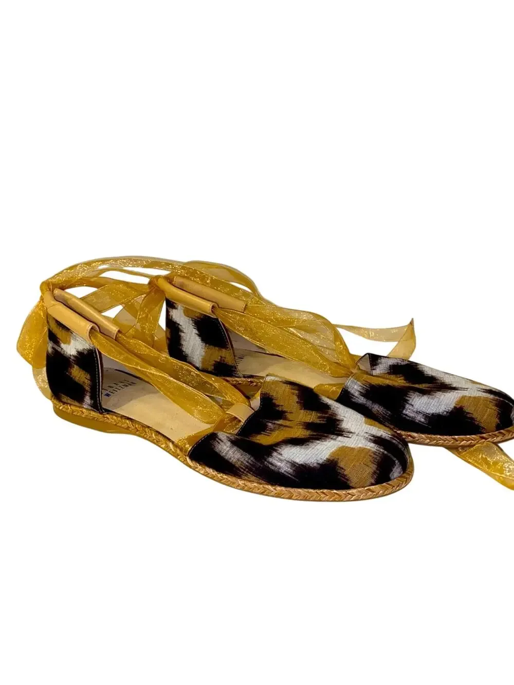 STUART WEITZMAN ribbon lace up espadrille ballet flats 7.5